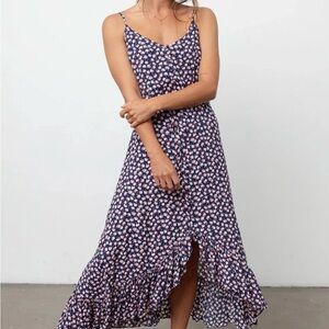 Rails Floral High Low Dress in Navy and Pink